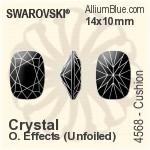Swarovski Cushion Fancy Stone (4568) 14x10mm - Clear Crystal With Platinum Foiling