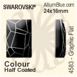 スワロフスキー Graphic Flat ファンシーストーン (4583) 24x16mm - カラー（ハーフ　コーティング） 裏面にホイル無し