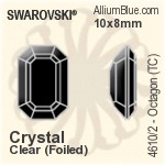 Swarovski Pear-shaped (TC) Fancy Stone (4300/2) 13x7.8mm - Colour (Uncoated) With Green Gold Foiling