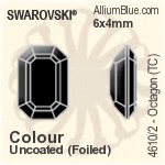 Swarovski Octagon (TC) Fancy Stone (4610/2) 12x10mm - Crystal (Ordinary Effects) With Green Gold Foiling