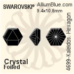 Swarovski Kaleidoscope Hexagon Fancy Stone (4699) 9.4x10.8mm - Color With Platinum Foiling