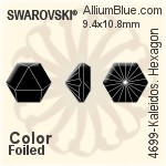 Swarovski Kaleidoscope Hexagon Fancy Stone (4699) 6x6.9mm - Crystal Effect With Platinum Foiling