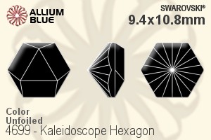 Swarovski Kaleidoscope Hexagon Fancy Stone (4699) 9.4x10.8mm - Color Unfoiled
