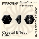 Swarovski Kaleidoscope Hexagon Fancy Stone (4699) 9.4x10.8mm - Clear Crystal With Platinum Foiling