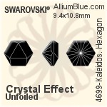 Swarovski Kaleidoscope Hexagon Fancy Stone (4699) 20x22.9mm - Clear Crystal With Platinum Foiling