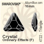 スワロフスキー Triangle ファンシーストーン (4722) 4mm - クリスタル 裏面プラチナフォイル