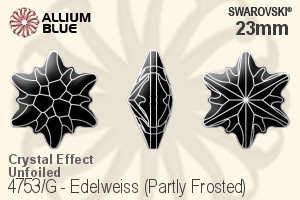 Swarovski Edelweiss (Partly Frosted) Fancy Stone (4753/G) 23mm - Crystal Effect Unfoiled