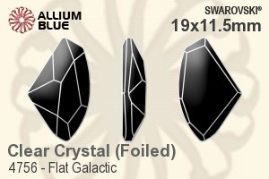 施华洛世奇 Flat Galactic 花式石 (4756) 19x11.5mm - 透明白色 白金水银底