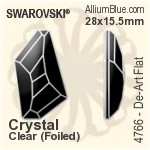 Swarovski De-Art Flat Fancy Stone (4766) 28x15.5mm - Crystal (Ordinary Effects) With Platinum Foiling
