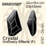 Swarovski De-Art Fancy Stone (4767) 18x10mm - Crystal (Ordinary Effects) With Platinum Foiling