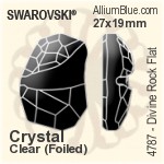 施華洛世奇 Divine Rock Flat 花式石 (4787) 19x13mm - Clear Crystal With Platinum Foiling