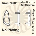 スワロフスキー Wingファンシーストーン石座 (4790/S) 32x13.5mm - メッキなし