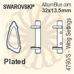 スワロフスキー Calypsoファンシーストーン石座 (4760/S) 18x10.5mm - メッキ