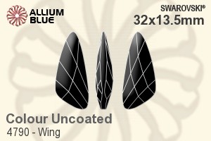 スワロフスキー Wing ファンシーストーン (4790) 32x13.5mm - カラー（コーティングなし） 裏面にホイル無し