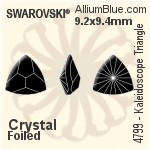 施華洛世奇 Kaleidoscope Triangle 花式石 (4799) 14x14.3mm - 顏色 白金水銀底