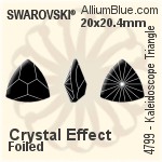 スワロフスキー Kaleidoscope Triangle ファンシーストーン (4799) 20x20.4mm - カラー 裏面にホイル無し