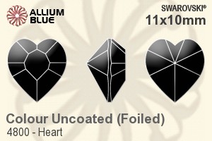 Swarovski Heart Fancy Stone (4800) 11x10mm - Colour (Uncoated) With Platinum Foiling