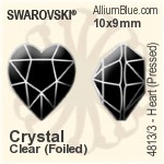 施華洛世奇 Heart (Pressed) 花式石 (4813/3) 6.5x6mm - Crystal (Ordinary Effects) With Green Gold Foiling