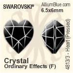 スワロフスキー Heart (Pressed) ファンシーストーン (4813/3) 10x9mm - カラー（コーティングなし） ゴールドフォイル