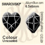 スワロフスキー Heart (Pressed) ファンシーストーン (4813/3) 10x9mm - カラー（コーティングなし） ゴールドフォイル