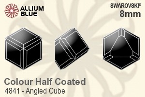 Swarovski Angled Cube Fancy Stone (4841) 8mm - Color (Half Coated) Unfoiled
