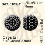 施華洛世奇 Disco Ball 花式石 (4869) 6mm - 白色（半塗層） 無水銀底
