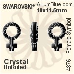 施華洛世奇 Female Symbol 花式石 (4876) 30x19mm - 透明白色 白金水銀底