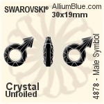 施華洛世奇 Male Symbol 花式石 (4878) 30x19mm - 透明白色 無水銀底
