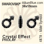 スワロフスキー Male Symbol ファンシーストーン (4878) 18x11.5mm - クリスタル エフェクト 裏面にホイル無し