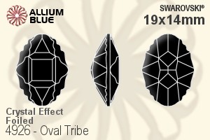 Swarovski Oval Tribe Fancy Stone (4926) 19x14mm - Crystal Effect With Platinum Foiling