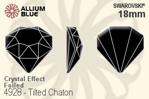 施华洛世奇 Tilted 钻石形尖底石 花式石 (4928) 18mm - 白色（半涂层） 白金水银底