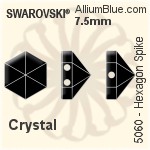 スワロフスキー Hexagon Spike (Two Holes) ビーズ (5060) 7.5mm - カラー（ハーフ　コーティング）