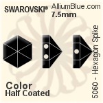 スワロフスキー Hexagon Spike (Two Holes) ビーズ (5060) 7.5mm - カラー