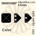 スワロフスキー Square Spike (Two Holes) ビーズ (5061) 5.5mm - カラー