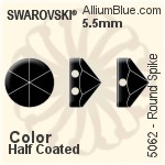 スワロフスキー ラウンド Spike (Two Holes) ビーズ (5062) 7.5mm - カラー