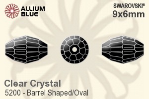 Swarovski Barrel Shaped/Oval Bead (5200) 9x6mm - Clear Crystal