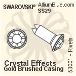 Swarovski Rivet (53001), Gold Plated Casing, With Stones in SS29 - Crystal Effects