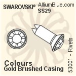 Swarovski Rivet (53001), Gold Plated Casing, With Stones in SS29 - Colors