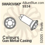 Swarovski Rivet (53005), Gun Metal Casing, With Stones in SS34 - Crystal Effects