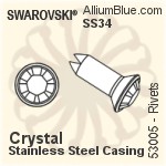 Swarovski Rivet (53005), Stainless Steel Casing, With Stones in SS34 - Crystal Effects