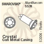 Swarovski Rivet (53006), Gun Metal Casing, With Stones in SS39 - Colors