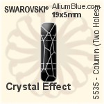 スワロフスキー Column (Two Holes) ビーズ (5535) 19x5mm - クリスタル エフェクト