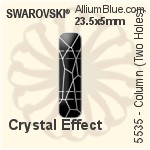 スワロフスキー Column (Two Holes) ビーズ (5535) 19x5mm - クリスタル エフェクト