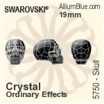 施华洛世奇 Skull 串珠 (5750) 13mm - 透明白色