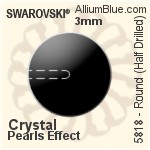 スワロフスキー ラウンド (Half Drilled) (5818) 4mm - クリスタルパールエフェクト