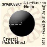 スワロフスキー ラウンド (Half Drilled) (5818) 12mm - クリスタルパールエフェクト