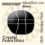 スワロフスキー ラウンド パール (5810) 6mm - クリスタルパールエフェクト