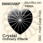 スワロフスキー Heart (Large Hole) ビーズ (5942) 14mm - クリスタル