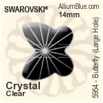Swarovski Butterfly (Large Hole) Bead (5954) 14mm - Colour (Uncoated)