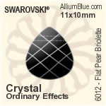 Swarovski Flat Pear Briolette Pendant (6012) 15.4x14mm - Crystal Effect